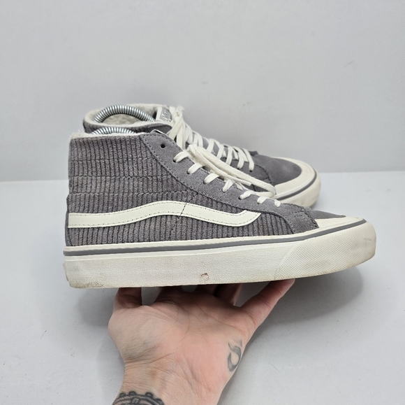 Vans | SK8-HI 138 Decon SF gray corduroy indie skateboard sneakers | WMS 6 - Picture 3 of 13